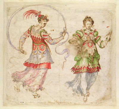 Design for Costumes, probably in the Florentine Intermezzi, Florence, 1589 by Bernardo Buontalenti